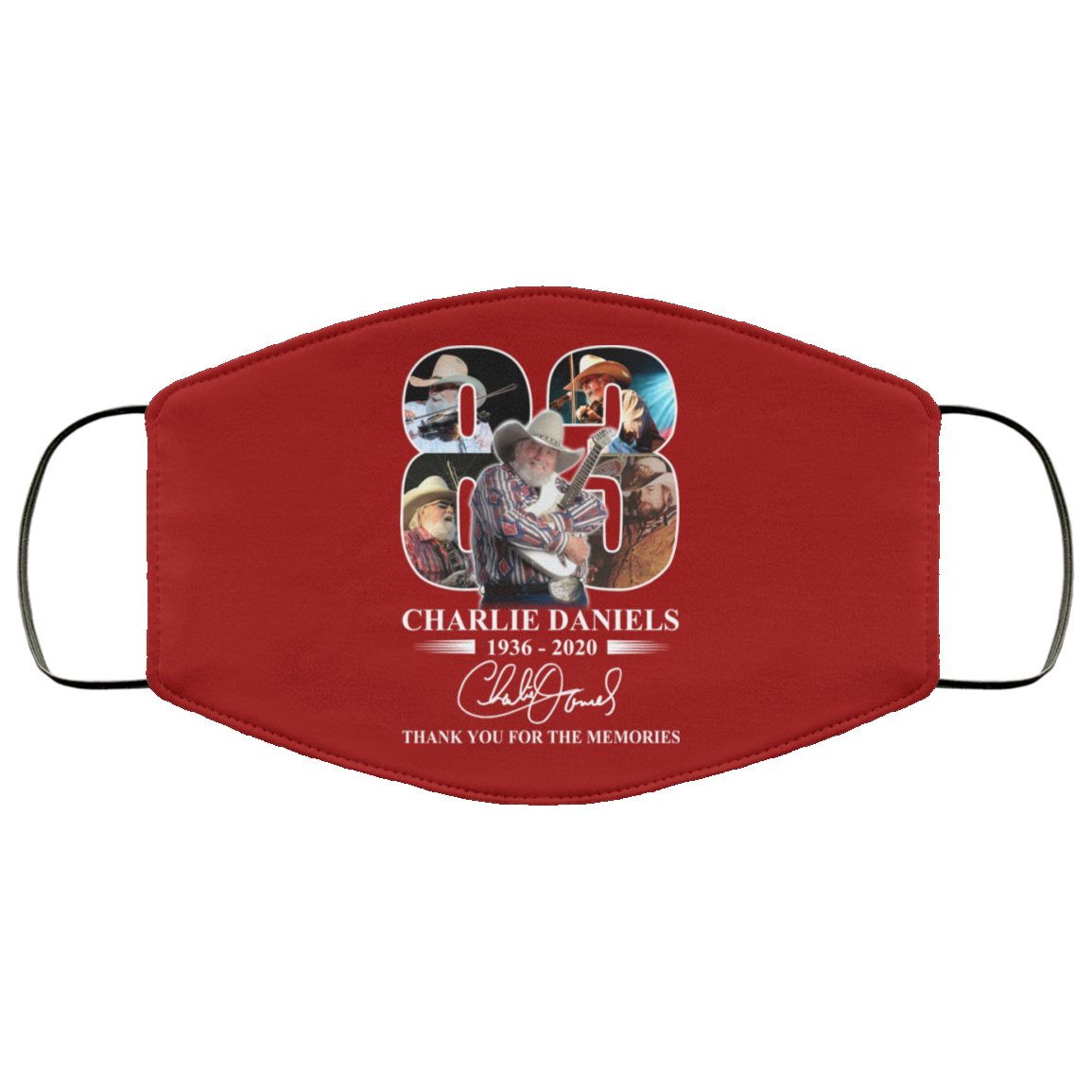 Remembering Charlie Daniels 1936 2020 Face Mask