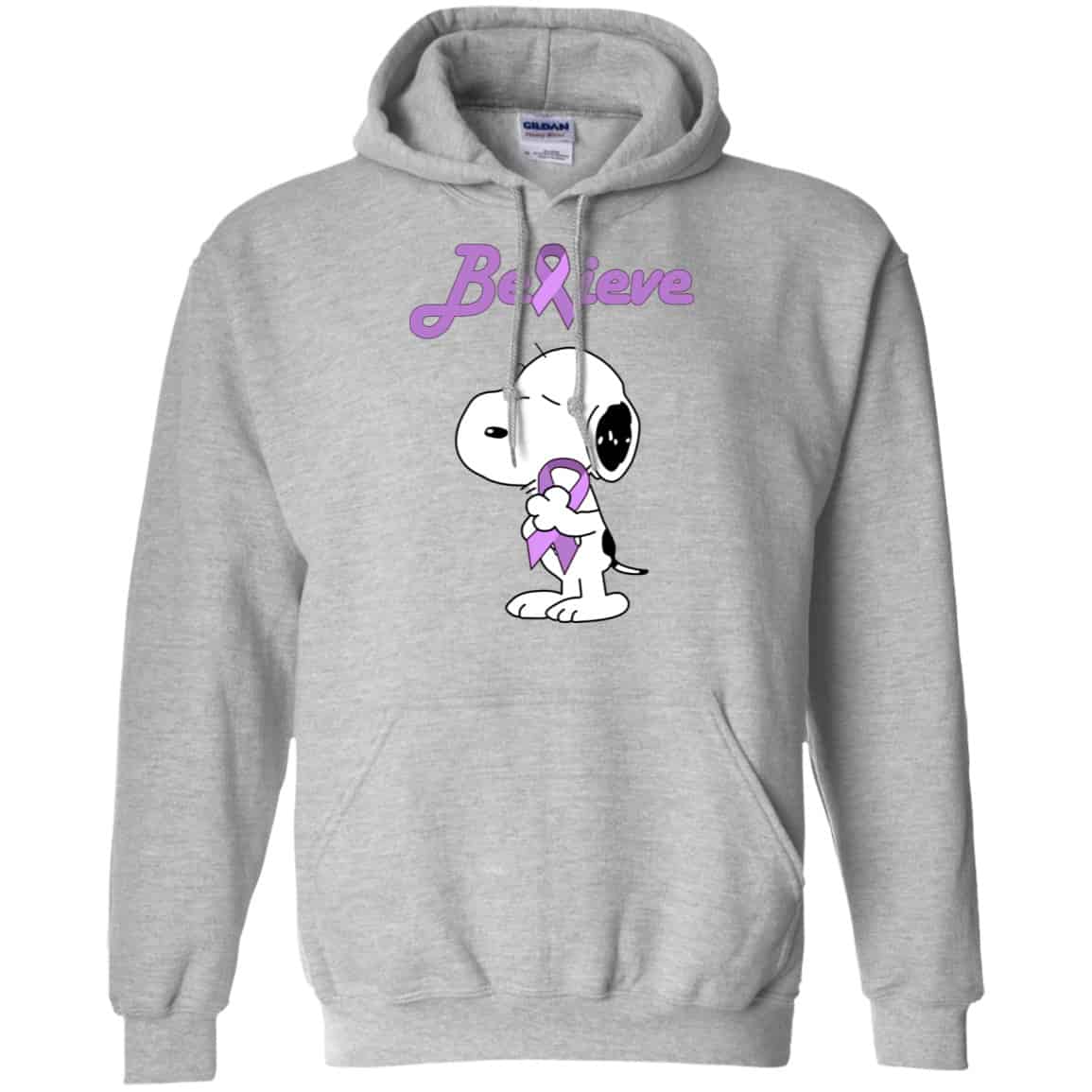 Snoopy: Believe All Cancers Lavender Awareness Shirt, Hoodie, Tank