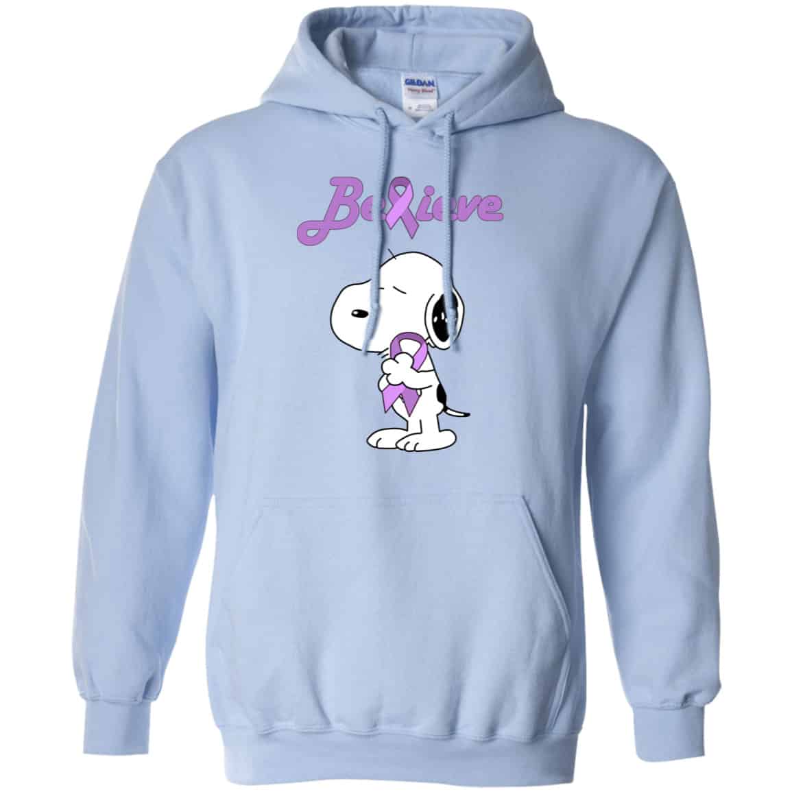 Snoopy: Believe All Cancers Lavender Awareness Shirt, Hoodie, Tank