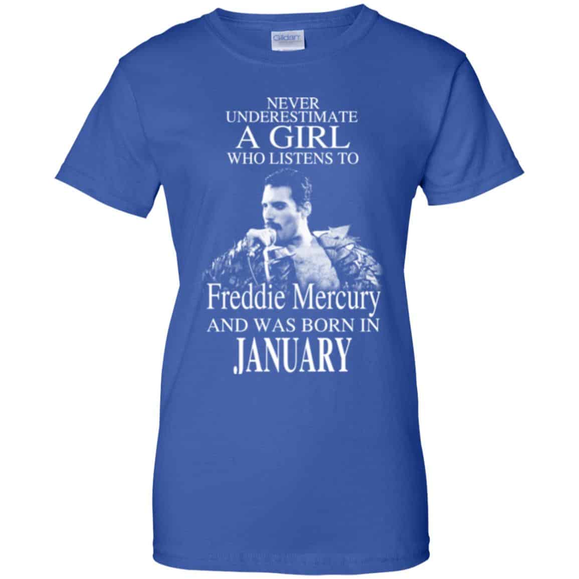 A Girl Who Listens To Freddie Mercury And Was Born In January T-Shirts, Hoodie, Tank
