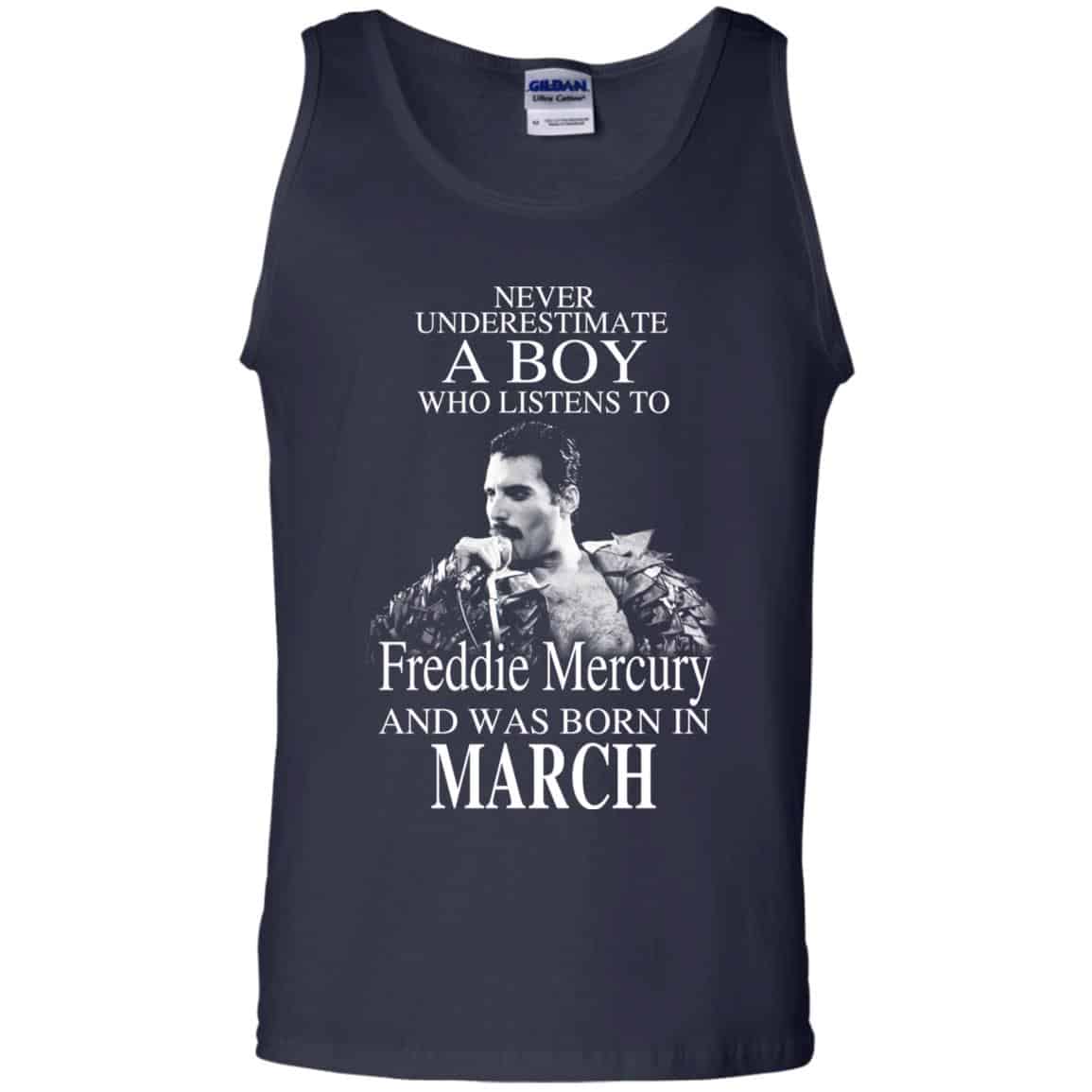 A Boy Who Listens To Freddie Mercury And Was Born In March T-Shirts, Hoodie, Tank