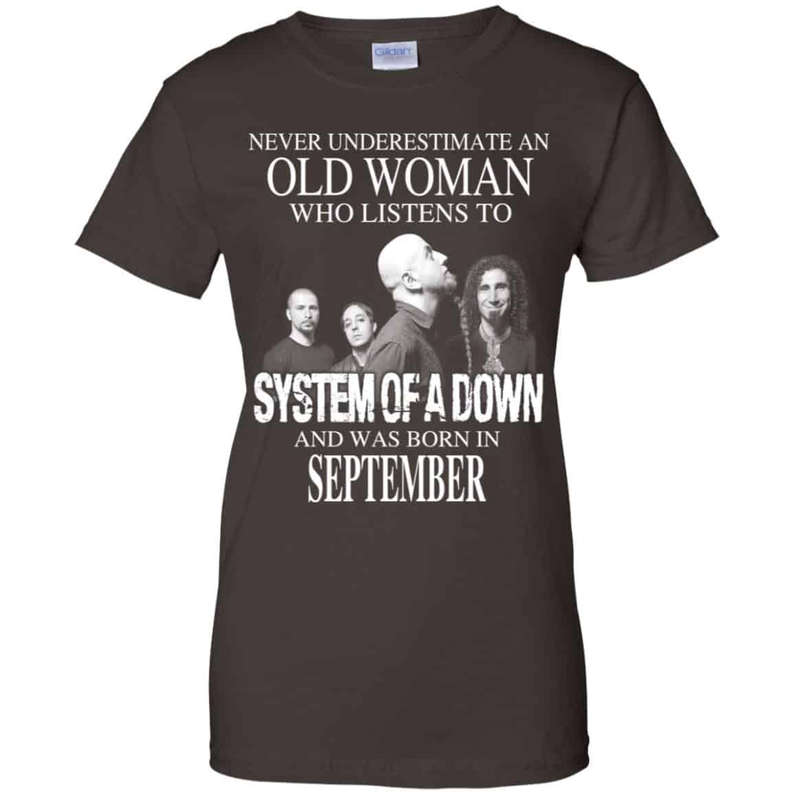 An Old Woman Who Listens To System Of A Down And Was Born In September T-Shirts, Hoodie, Tank