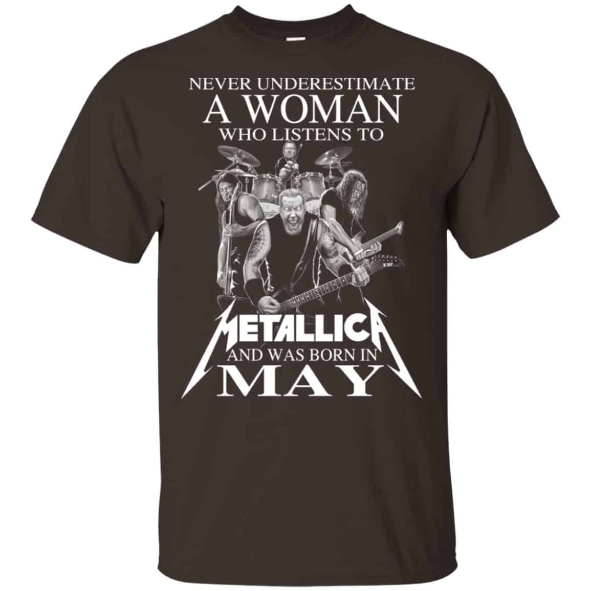 A Woman Who Listens To Metallica And Was Born In May T-Shirts, Hoodie, Tank