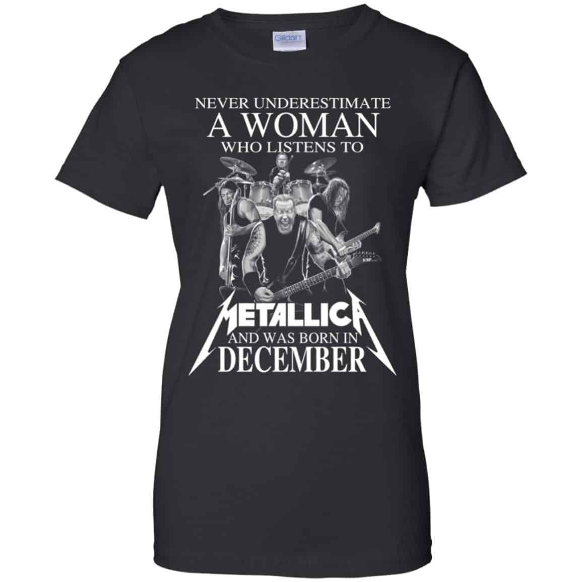 A Woman Who Listens To Metallica And Was Born In December T-Shirts, Hoodie, Tank