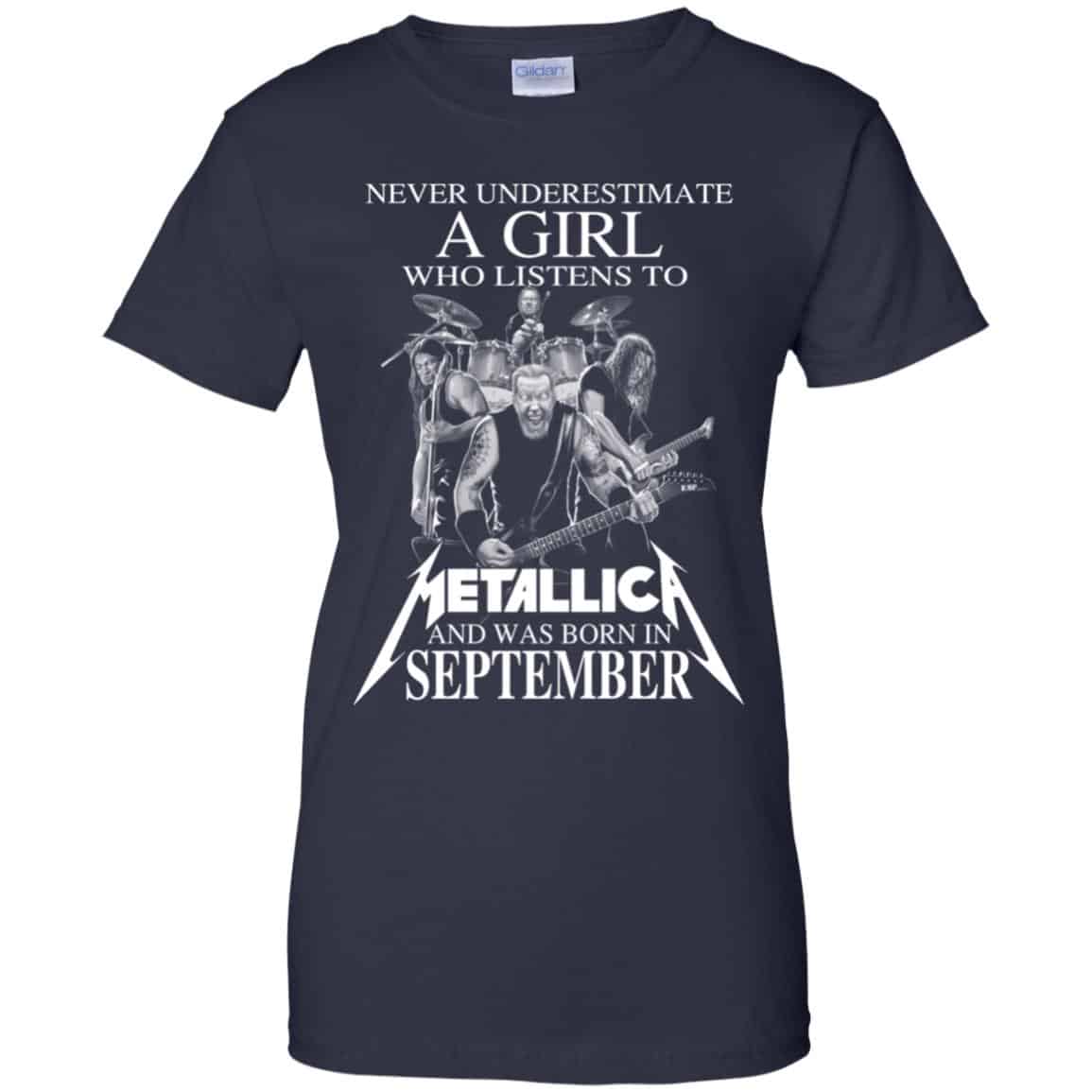 A Girl Who Listens To Metallica And Was Born In September T-Shirts, Hoodie, Tank