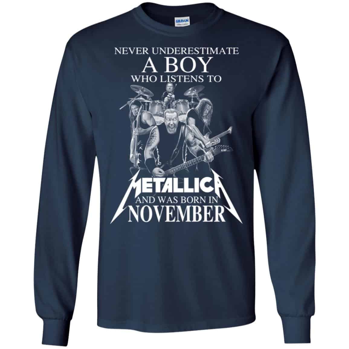 A Boy Who Listens To Metallica And Was Born In November T-Shirts, Hoodie, Tank