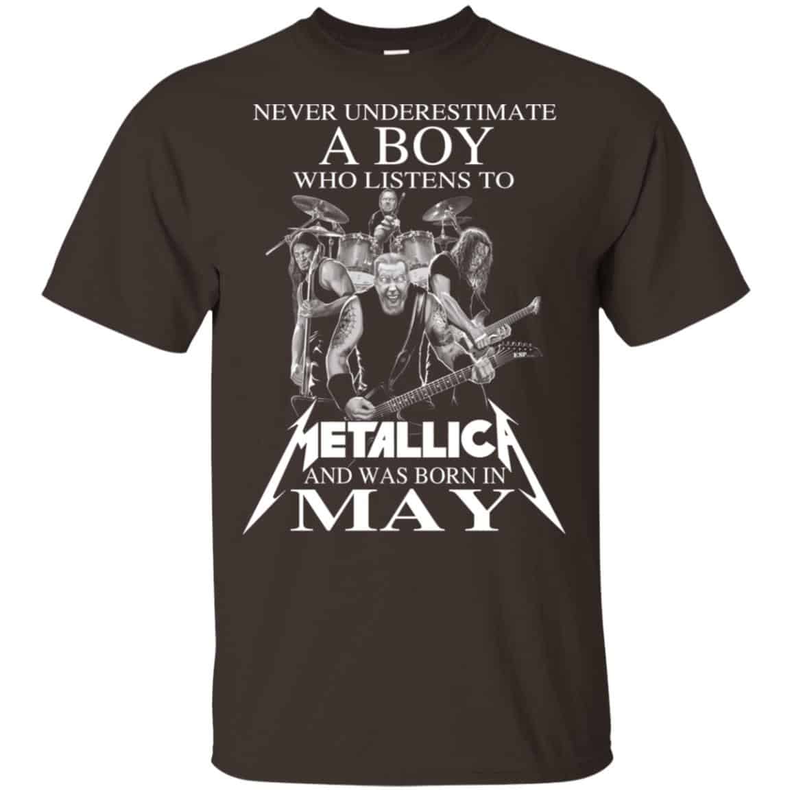 A Boy Who Listens To Metallica And Was Born In May T-Shirts, Hoodie, Tank