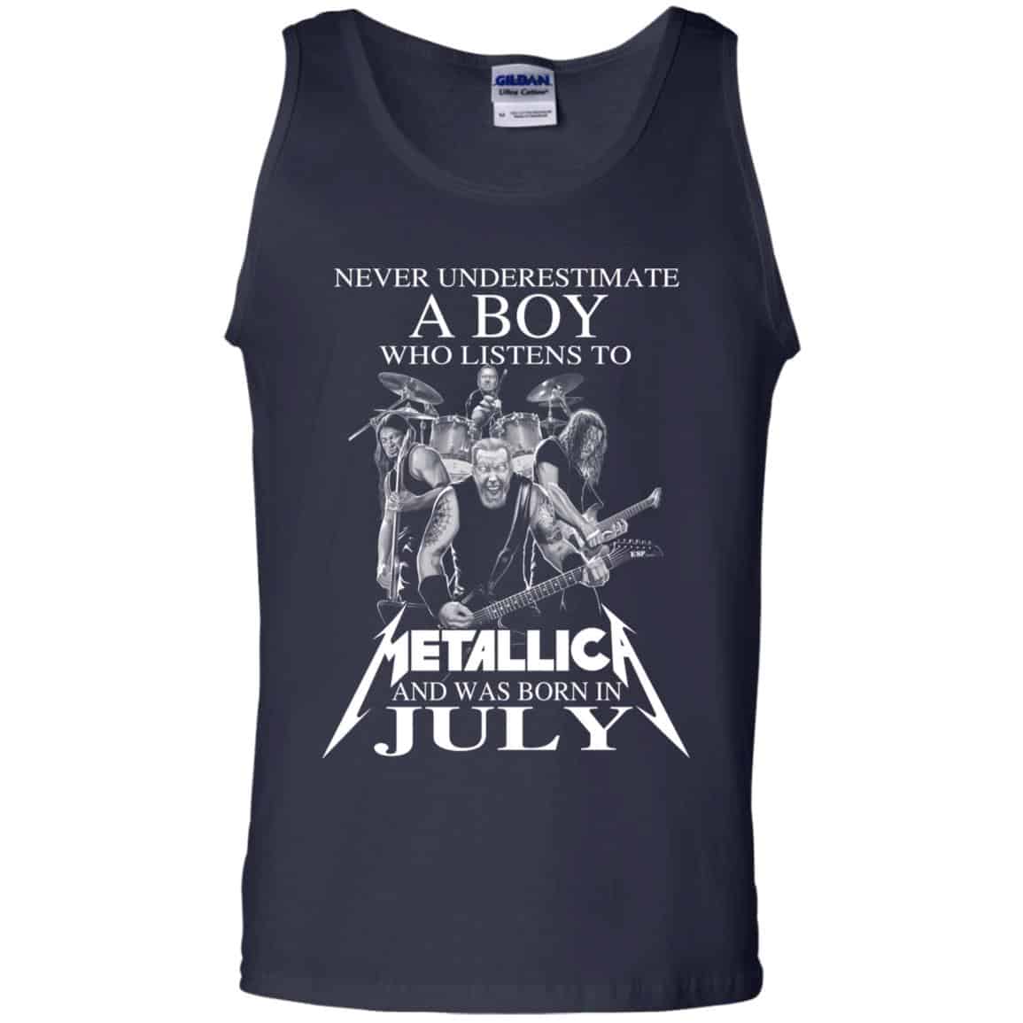 A Boy Who Listens To Metallica And Was Born In July T-Shirts, Hoodie, Tank