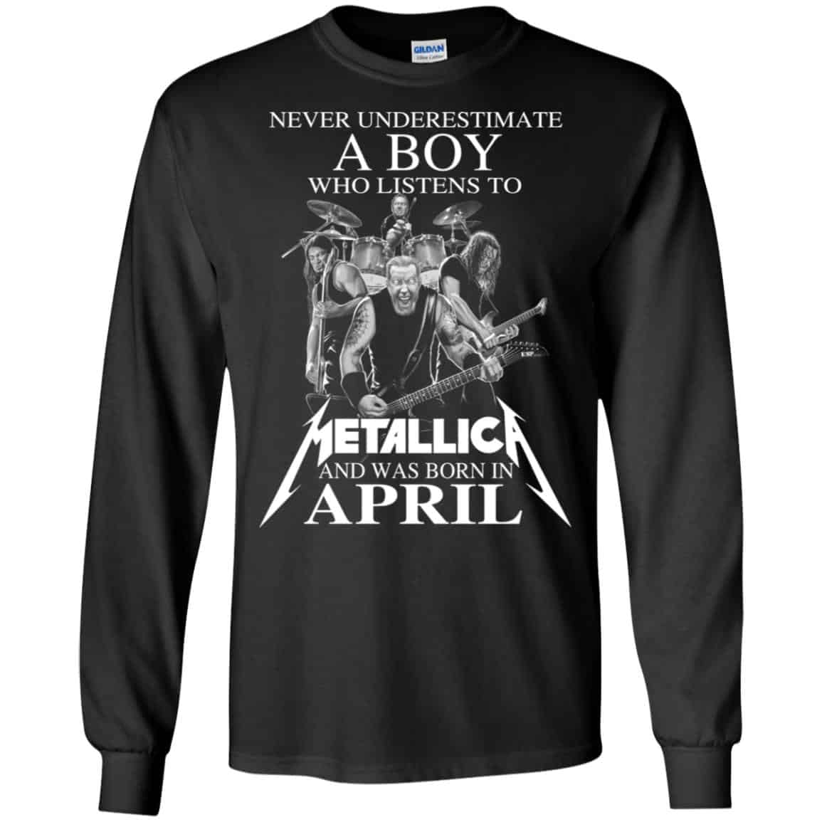A Boy Who Listens To Metallica And Was Born In April T-Shirts, Hoodie, Tank