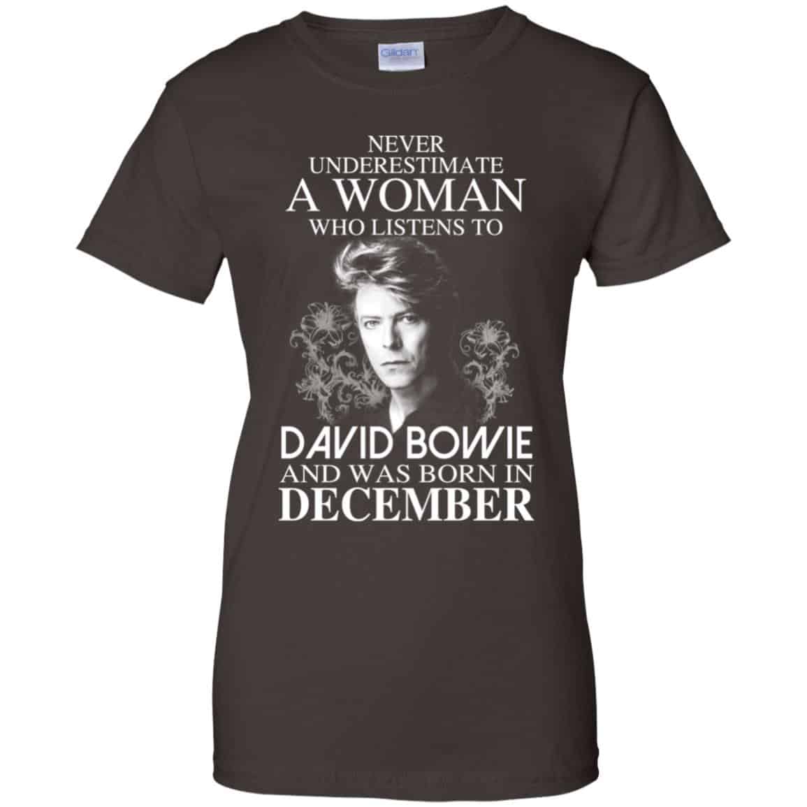 A Woman Who Listens To David Bowie And Was Born In December T-Shirts, Hoodie, Tank