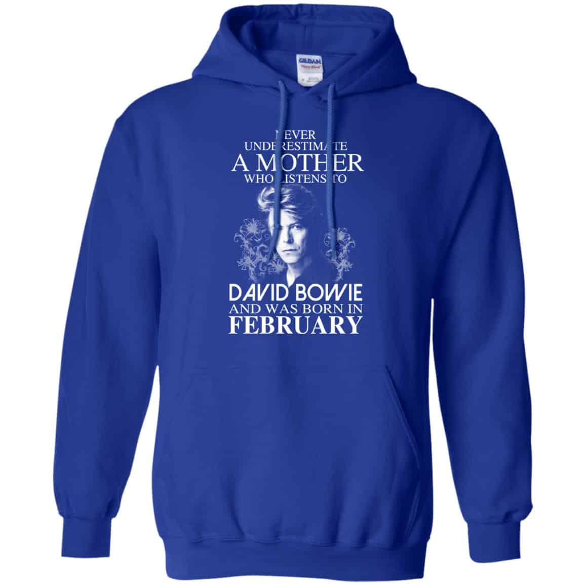 A Mother Who Listens To David Bowie And Was Born In February T-Shirts, Hoodie, Tank