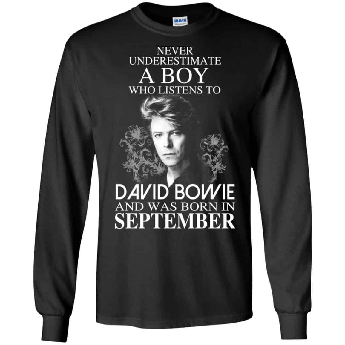 A Boy Who Listens To David Bowie And Was Born In September T-Shirts, Hoodie, Tank