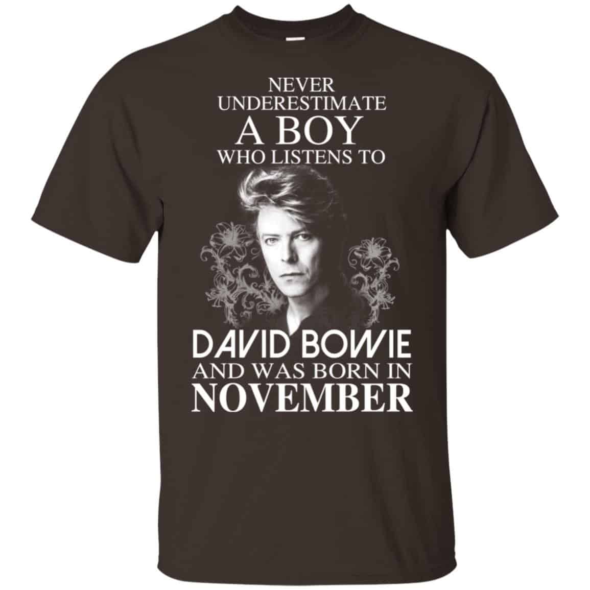 A Boy Who Listens To David Bowie And Was Born In November T-Shirts, Hoodie, Tank