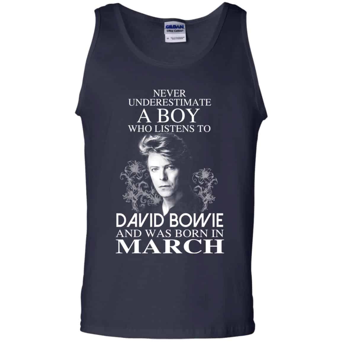 A Boy Who Listens To David Bowie And Was Born In March T-Shirts, Hoodie, Tank