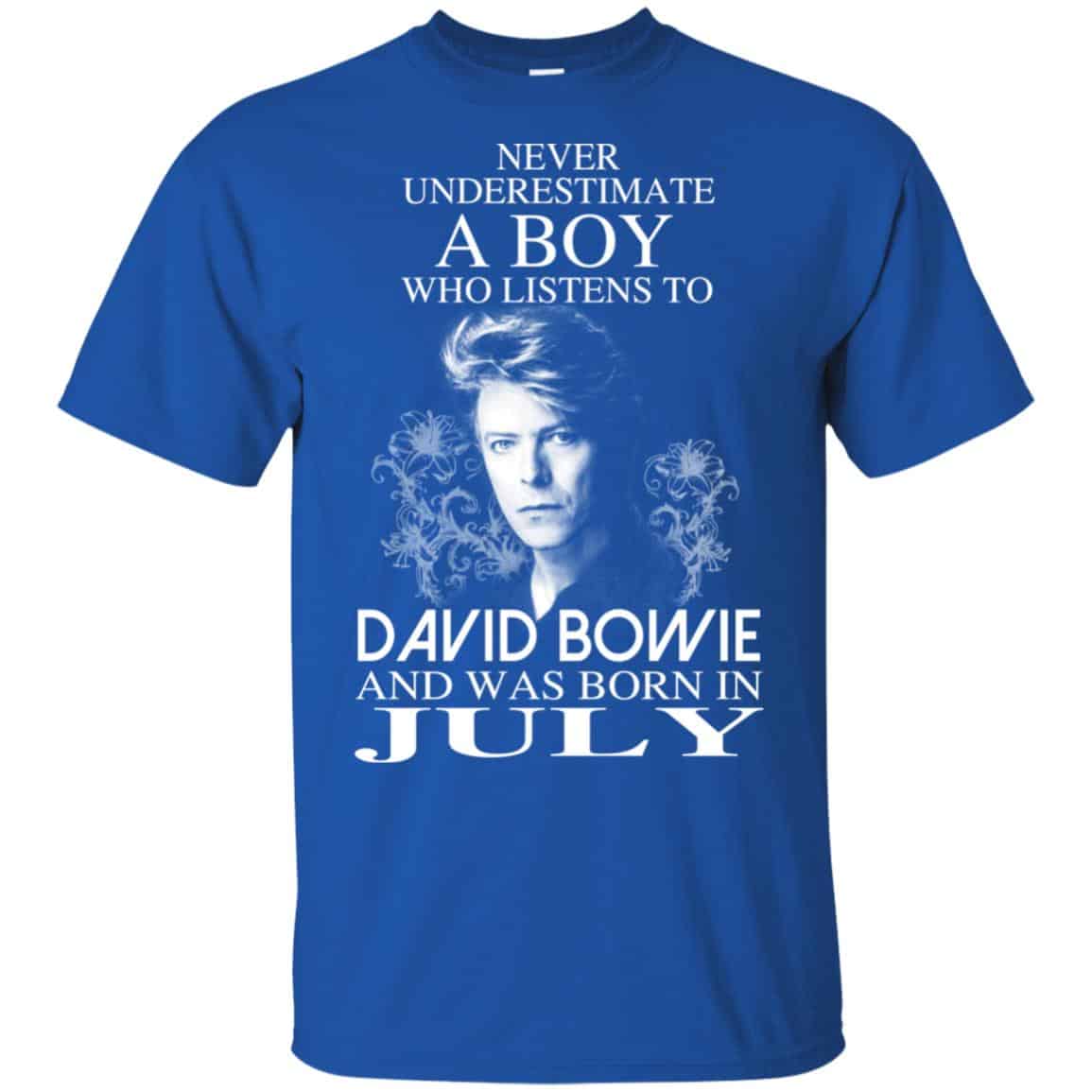 A Boy Who Listens To David Bowie And Was Born In July T-Shirts, Hoodie, Tank