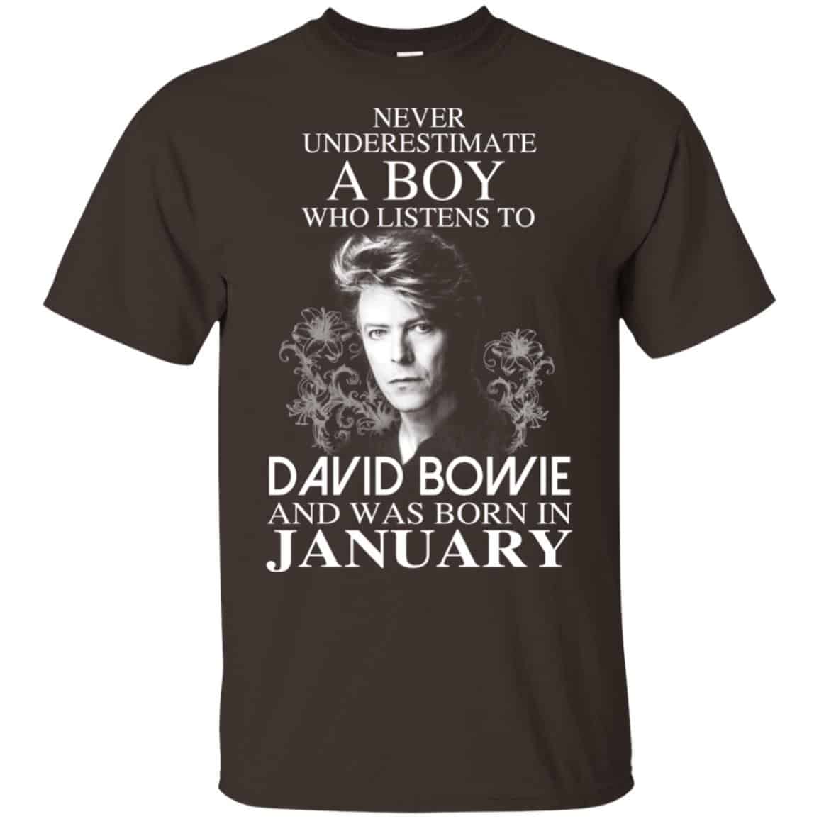 A Boy Who Listens To David Bowie And Was Born In January T-Shirts, Hoodie, Tank