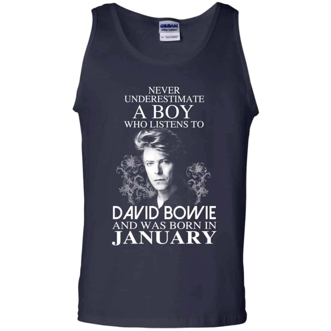 A Boy Who Listens To David Bowie And Was Born In January T-Shirts, Hoodie, Tank