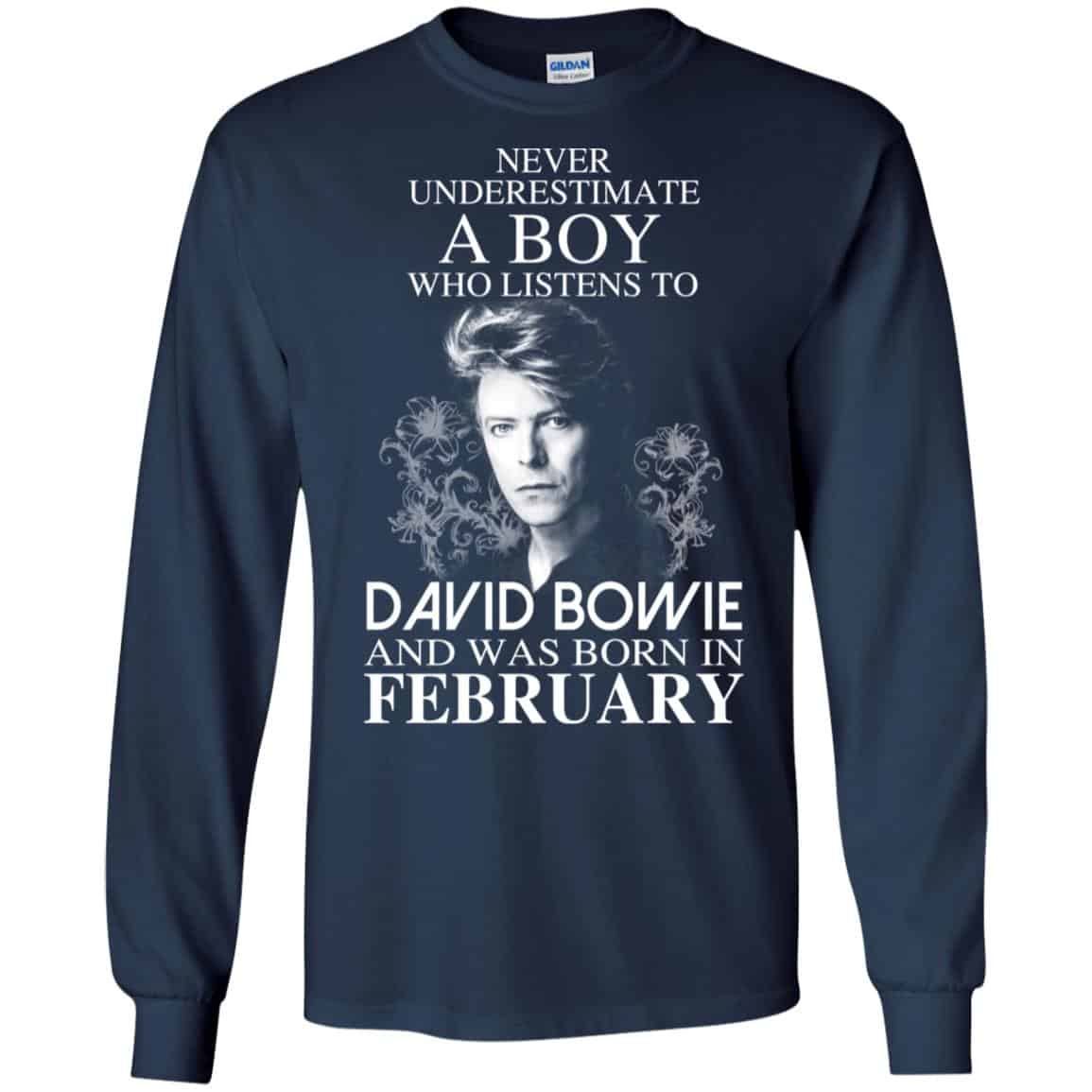 A Boy Who Listens To David Bowie And Was Born In February T-Shirts, Hoodie, Tank