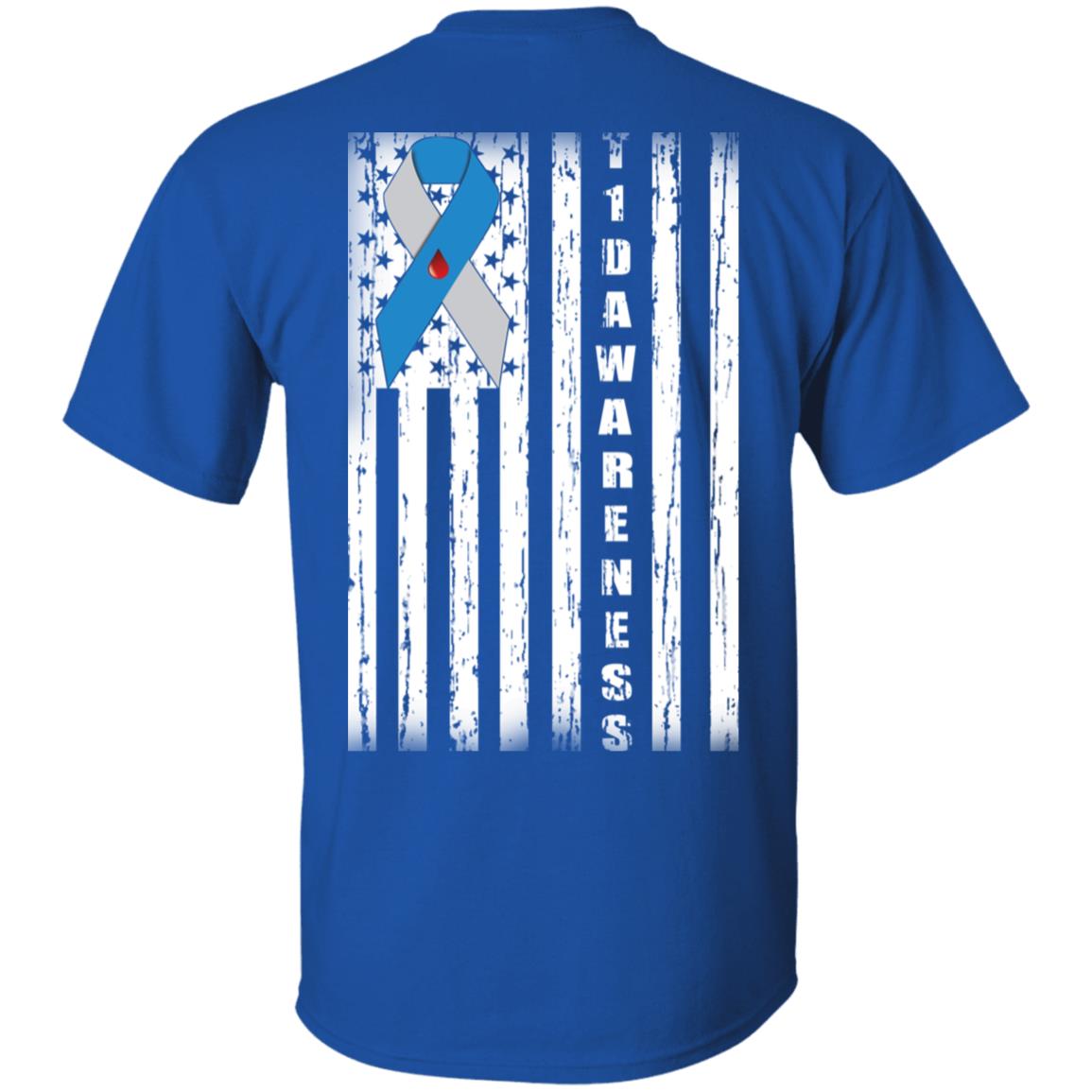 Type 1 Diabetes Awareness Support T1D Flag Ribbon Shirt, Hoodie, Tank