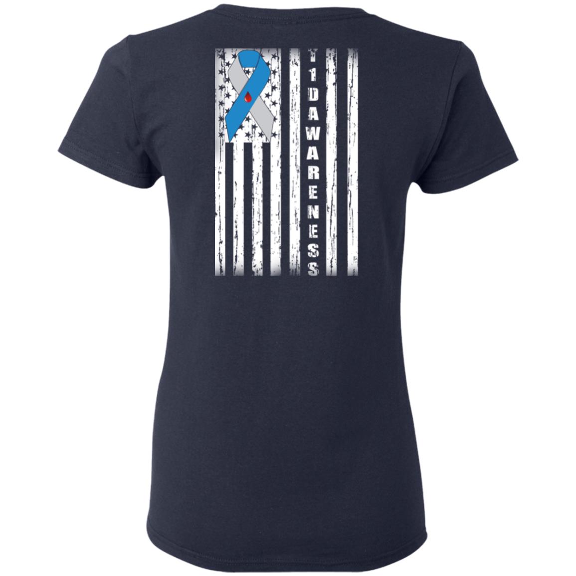 Type 1 Diabetes Awareness Support T1D Flag Ribbon Shirt, Hoodie, Tank