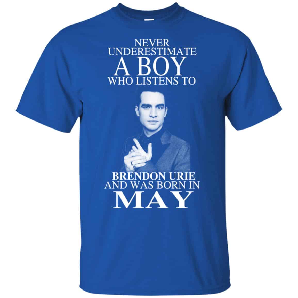 A Boy Who Listens To Brendon Urie And Was Born In May T-Shirts, Hoodie, Tank
