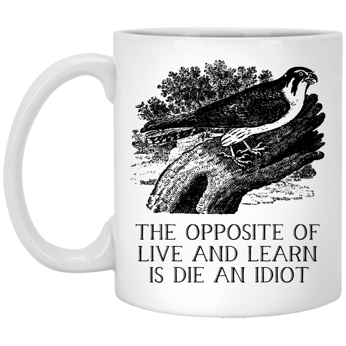 The Opposite of Live and Learn is Die an Idiot Mug