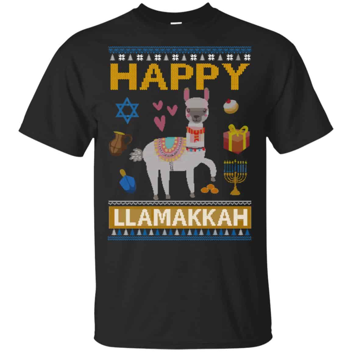 Happy Llama Llamakkah Hanukkah Ugly Sweater, Hoodie