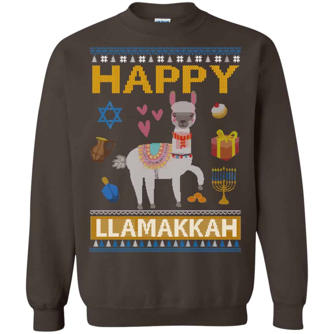 Happy Llama Llamakkah Hanukkah Ugly Sweater, Hoodie