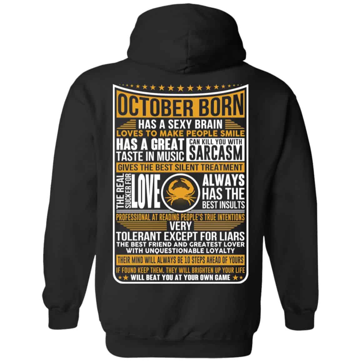 October Born Has A Sexy Brain Loves To Make People Smile T-Shirts, Hoodie, Tank
