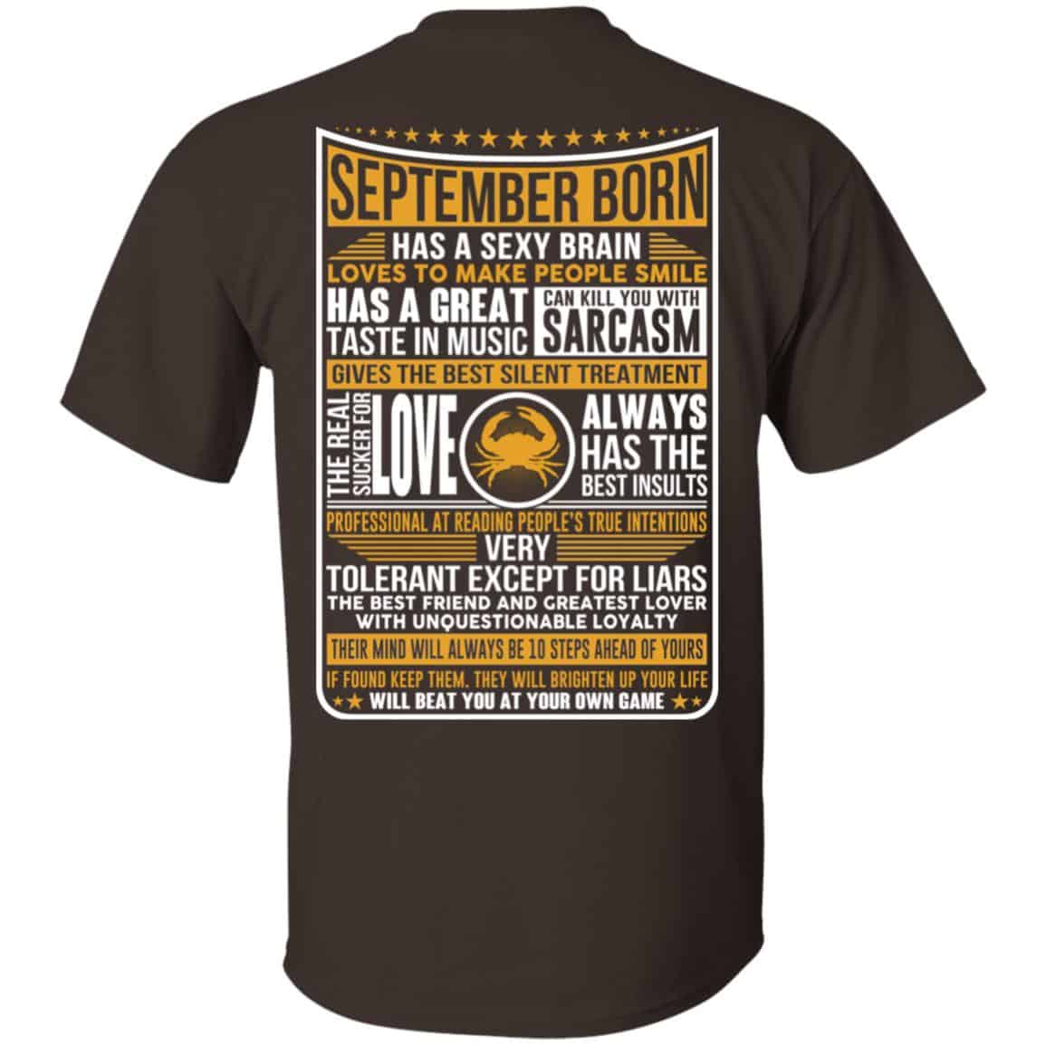 September Born Has A Sexy Brain Loves To Make People Smile T-Shirts, Hoodie, Tank