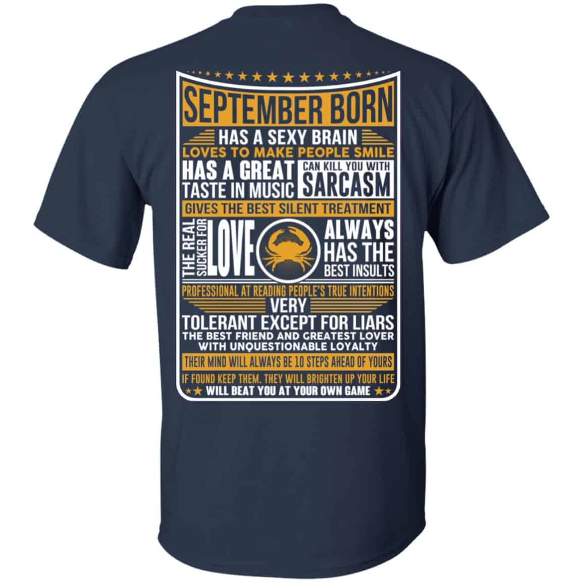 September Born Has A Sexy Brain Loves To Make People Smile T-Shirts, Hoodie, Tank