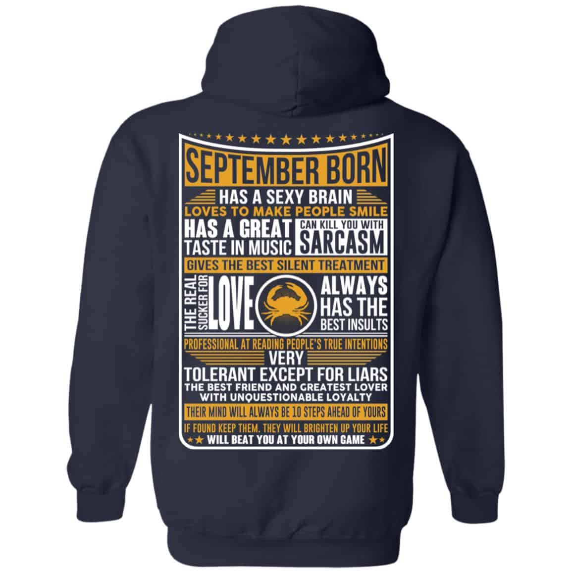 September Born Has A Sexy Brain Loves To Make People Smile T-Shirts, Hoodie, Tank