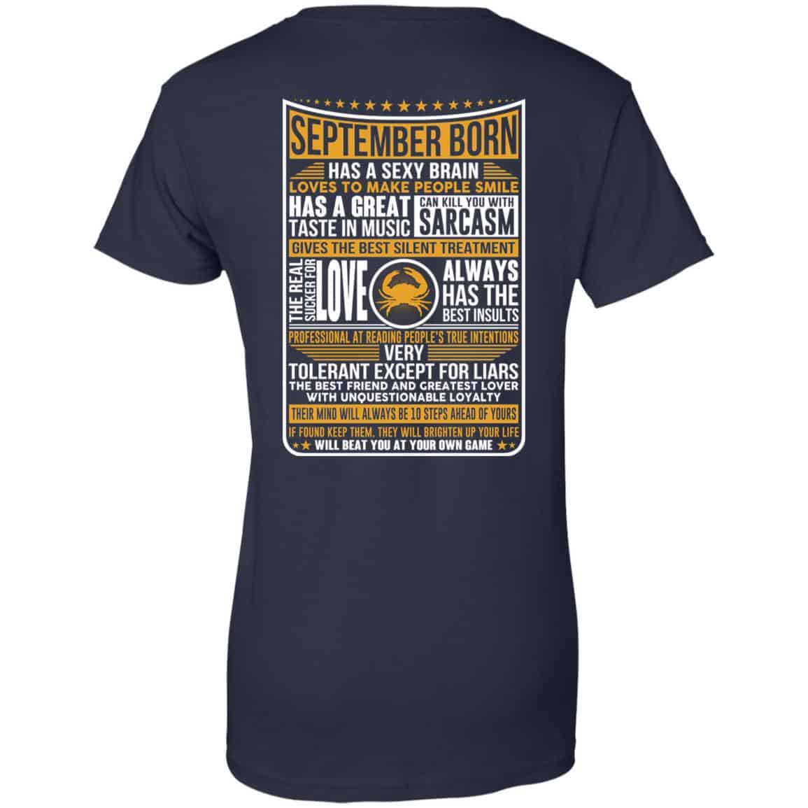 September Born Has A Sexy Brain Loves To Make People Smile T-Shirts, Hoodie, Tank