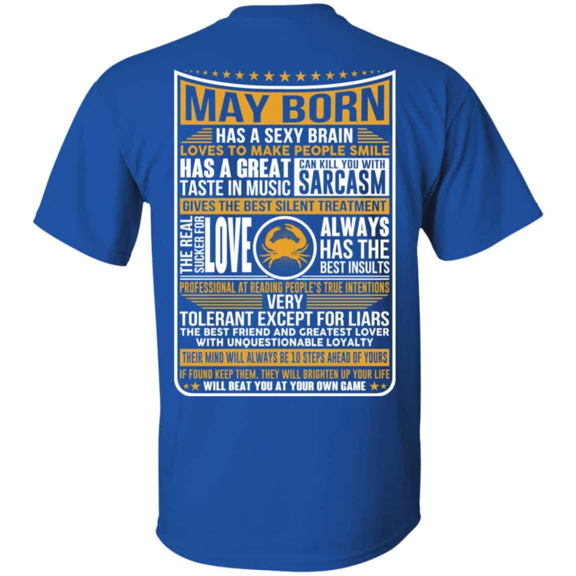 May Born Has A Sexy Brain Loves To Make People Smile T-Shirts, Hoodie, Tank