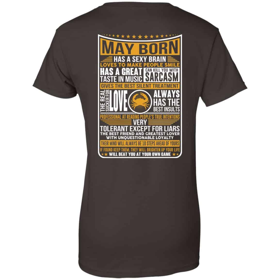May Born Has A Sexy Brain Loves To Make People Smile T-Shirts, Hoodie, Tank