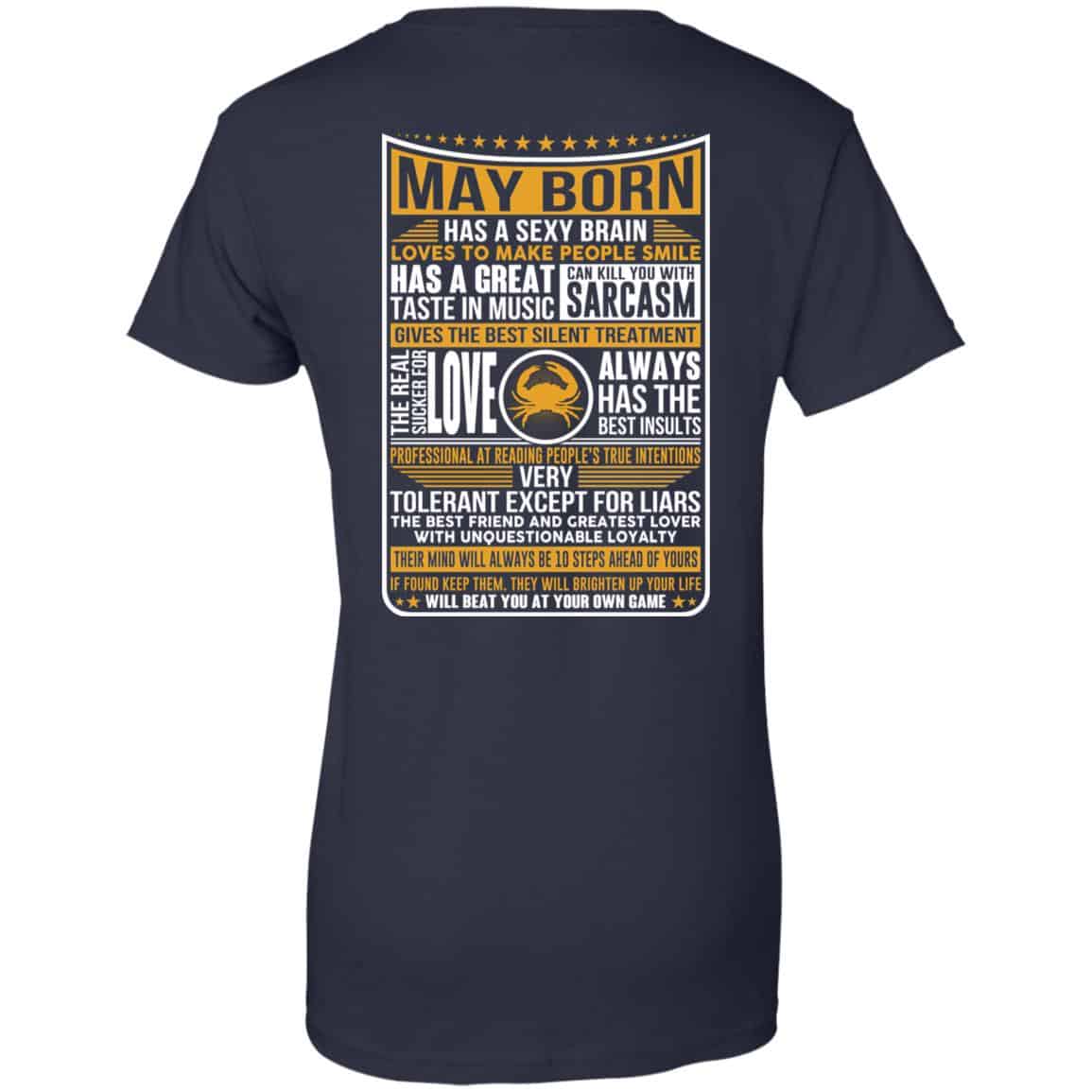 May Born Has A Sexy Brain Loves To Make People Smile T-Shirts, Hoodie, Tank