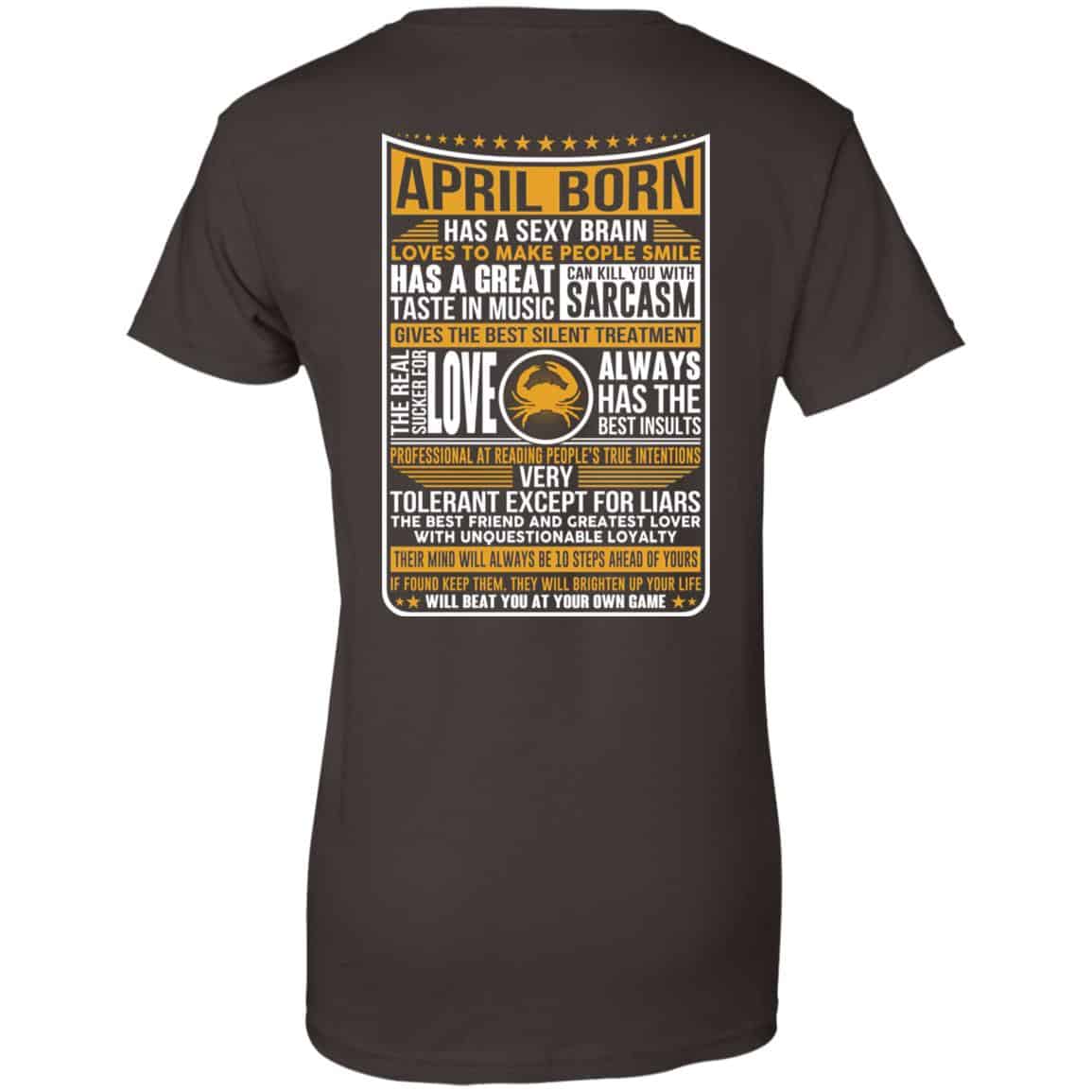 April Born Has A Sexy Brain Loves To Make People Smile T-Shirts, Hoodie, Tank
