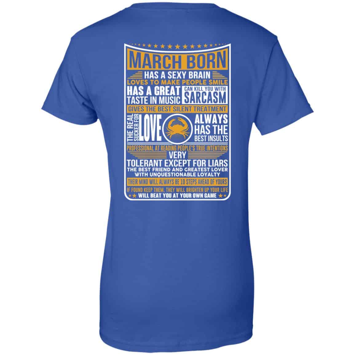 March Born Has A Sexy Brain Loves To Make People Smile T-Shirts, Hoodie, Tank