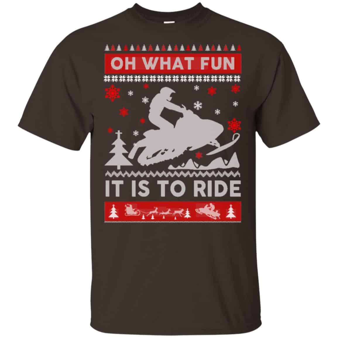 Snowmobile Sweater Christmas Oh What Fun It Is To Ride T-Shirts, Hoodie, Sweater
