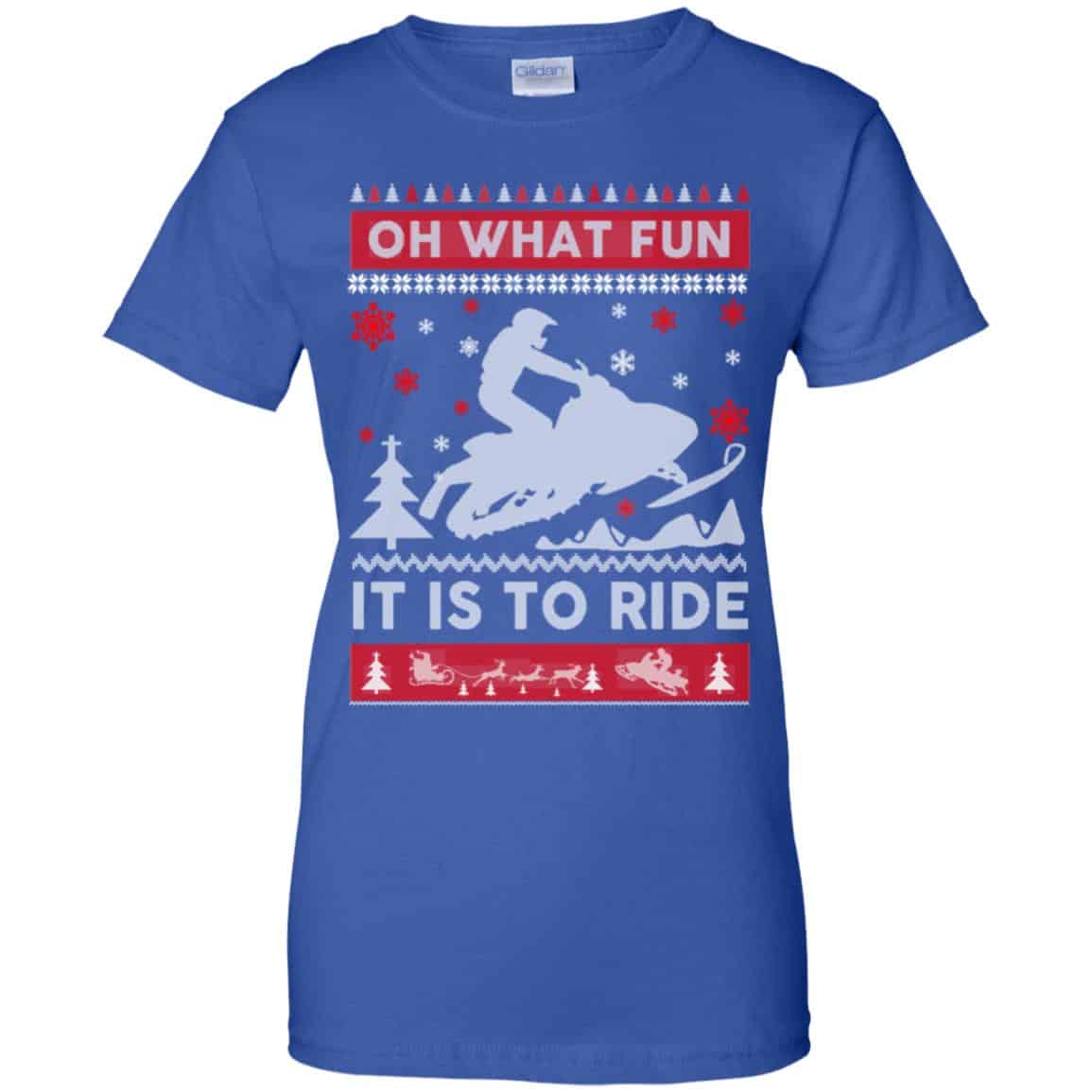 Snowmobile Sweater Christmas Oh What Fun It Is To Ride T-Shirts, Hoodie, Sweater