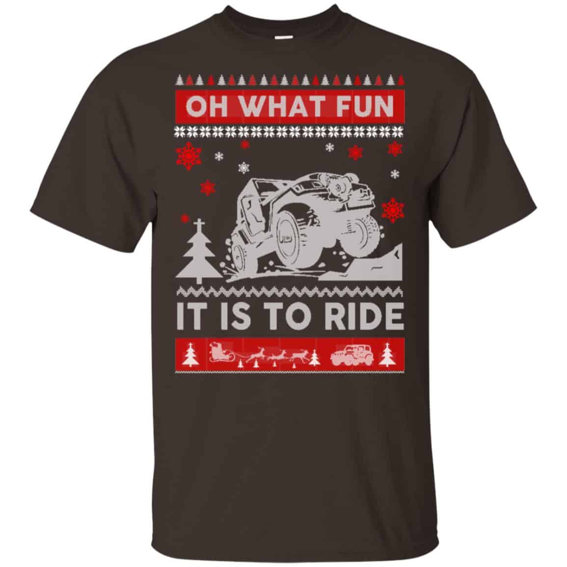 Jeep Sweater Christmas Oh What Fun It Is To Ride T-Shirts, Hoodie, Sweater