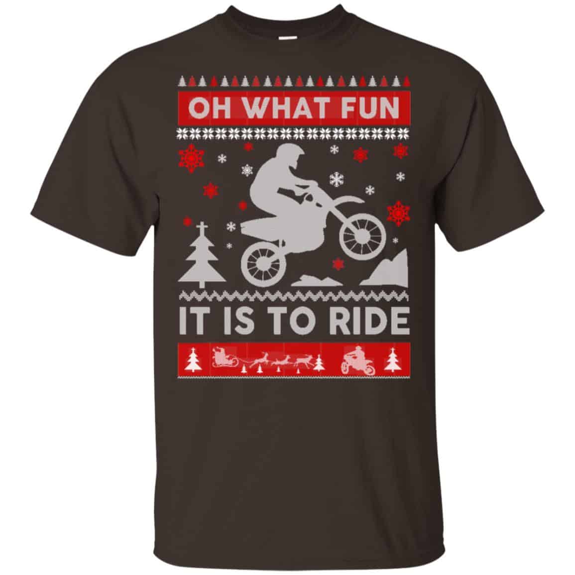 Motocross Sweater Christmas Oh What Fun It Is To Ride T-Shirts, Hoodie, Sweater
