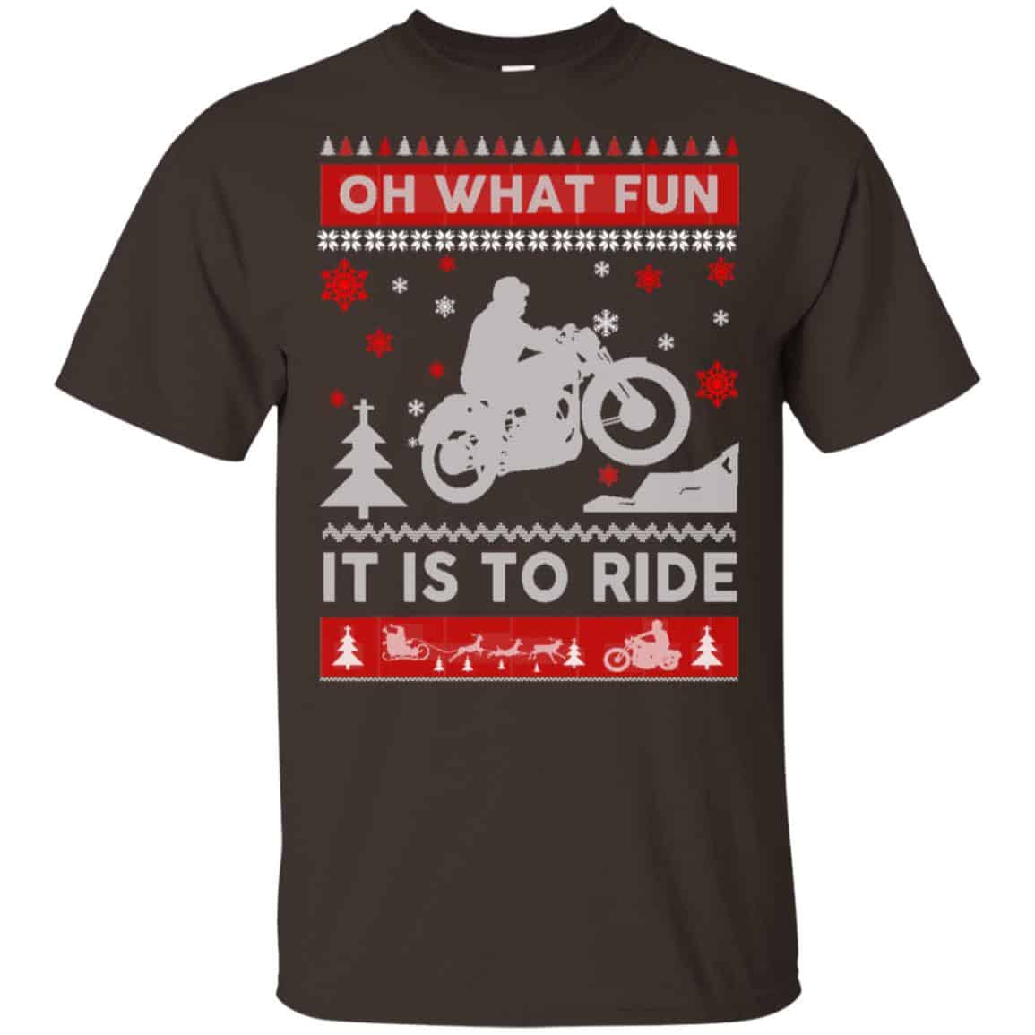 Motorcycle Sweater Christmas Oh What Fun It Is To Ride T-Shirts, Hoodie, Sweater