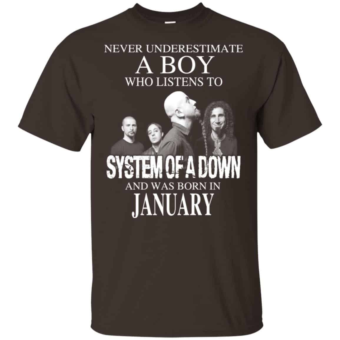 A Boy Who Listens To System Of A Down And Was Born In January T-Shirts, Hoodie, Tank