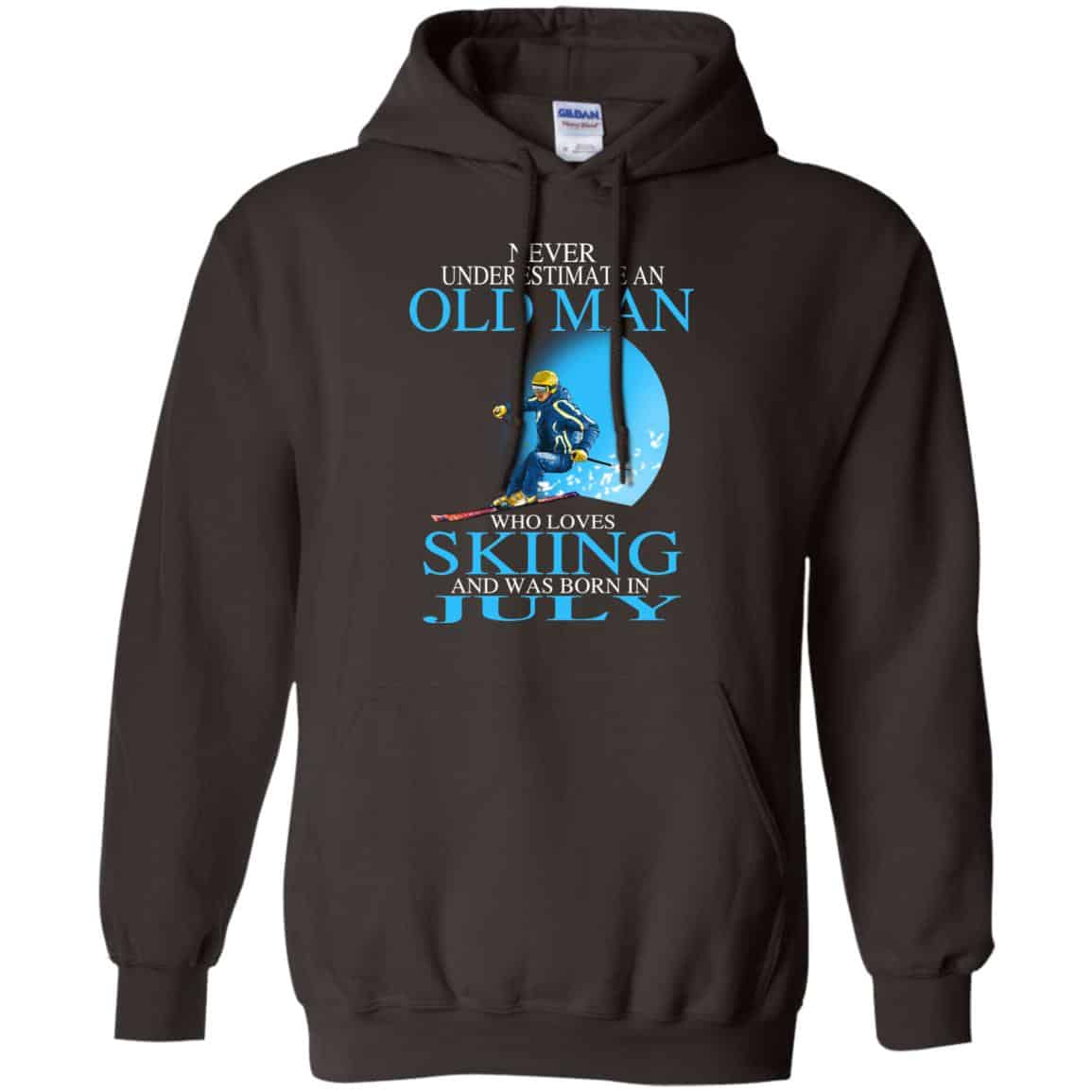 Never Underestimate An Old Man Who Loves Skiing And Was Born In July T-Shirts, Hoodie, Tank
