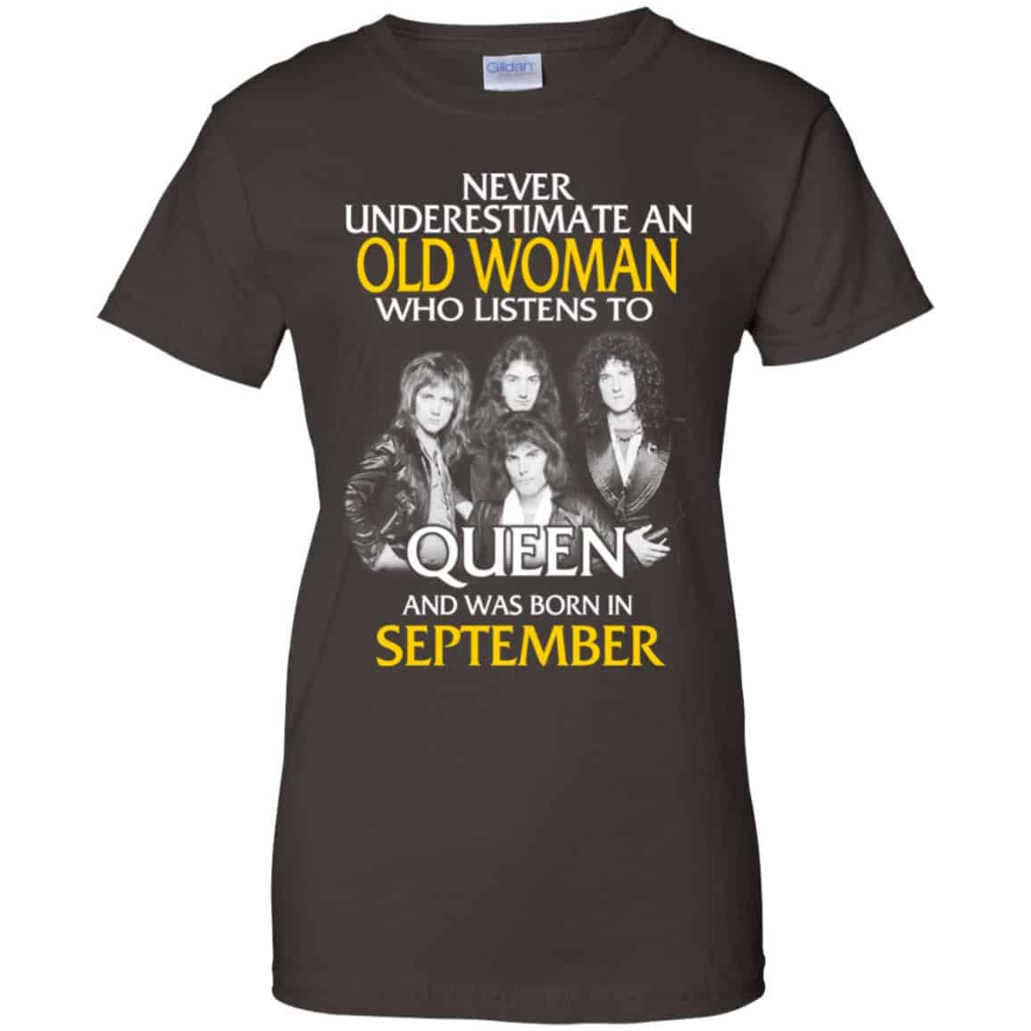 An Old Woman Who Listens To Queen And Was Born In September T-Shirts, Hoodie, Tank