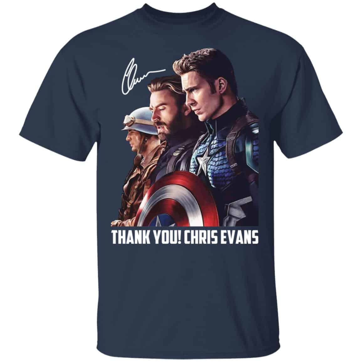 Captain America Thank You Chris Evans Signature Shirt, Hoodie, Tank