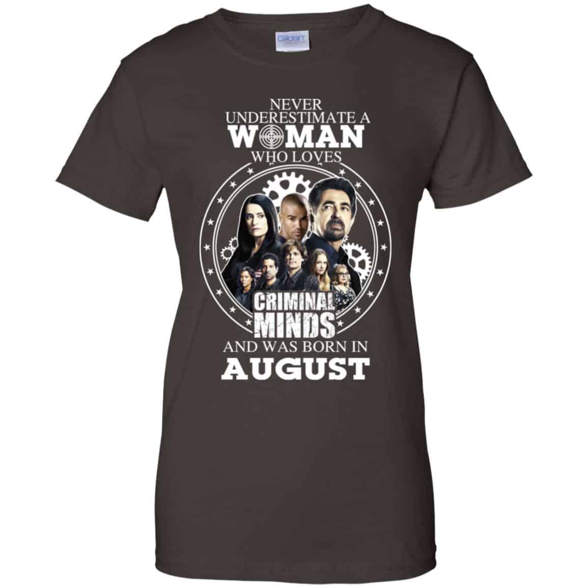 Never Underestimate A Woman Who Loves Criminal Minds And Was Born In August T-Shirts, Hoodie, Tank
