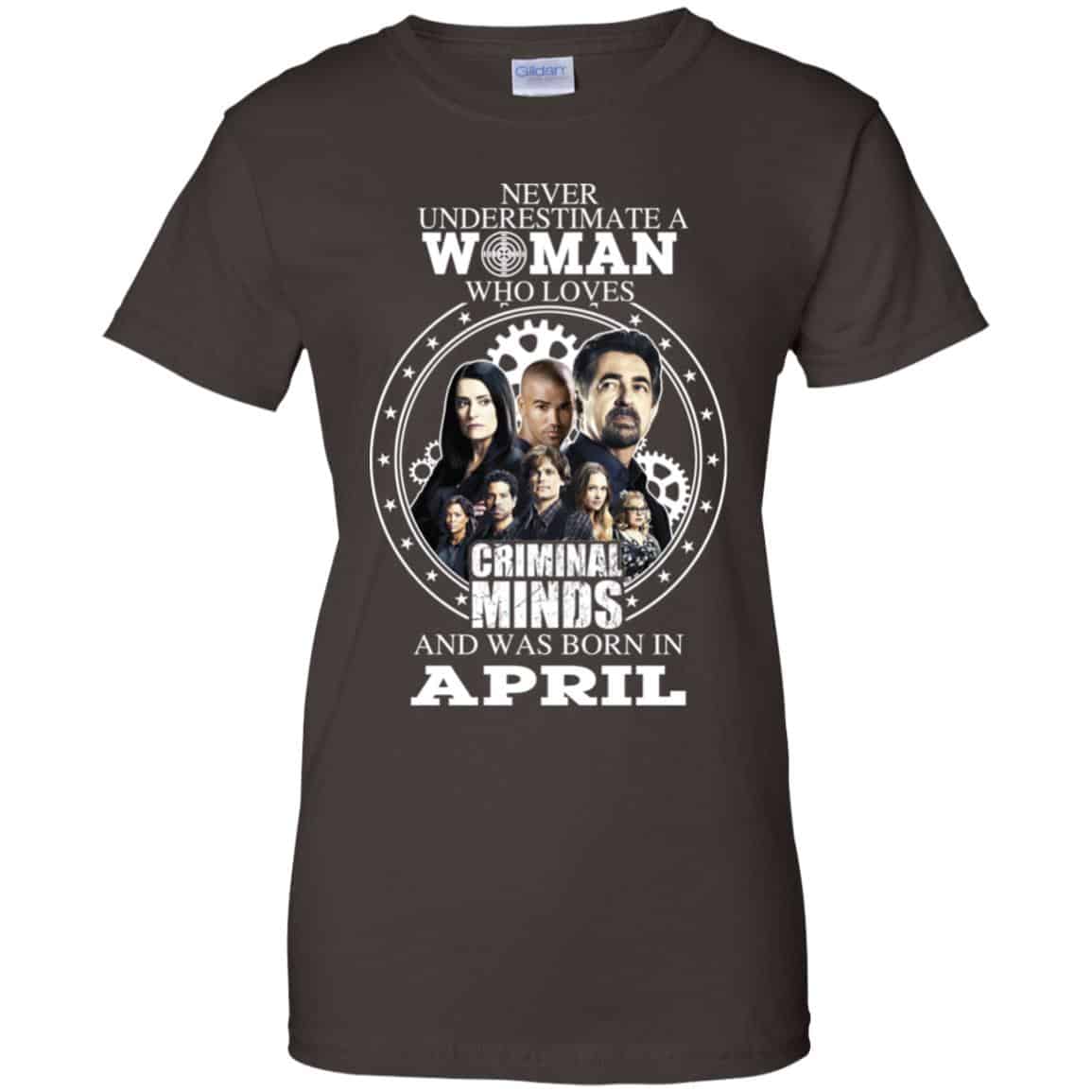 Never Underestimate A Woman Who Loves Criminal Minds And Was Born In April T-Shirts, Hoodie, Tank