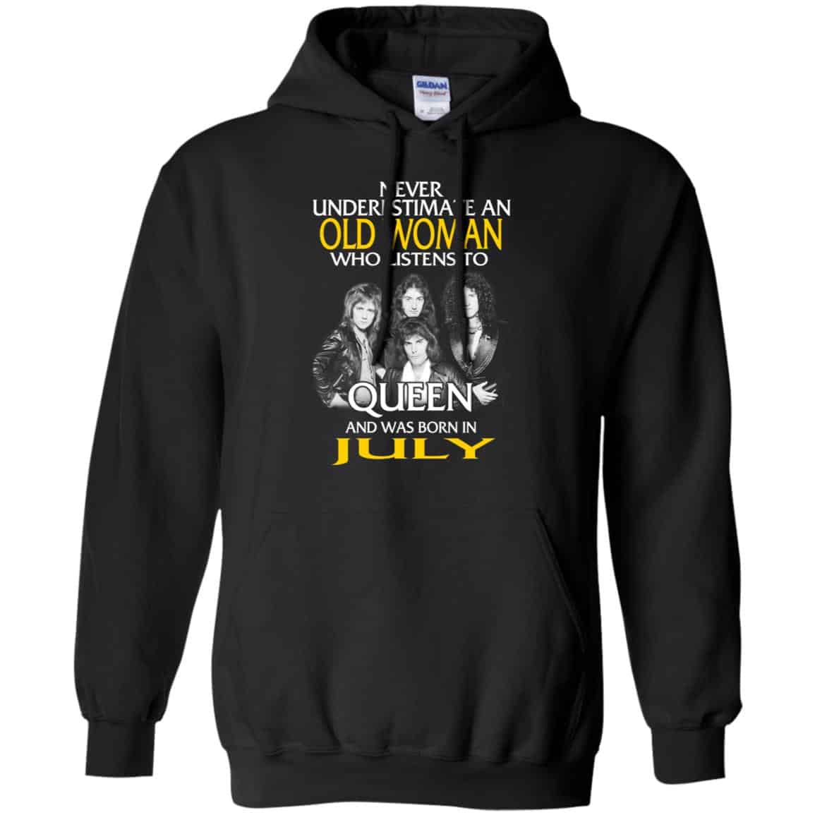 An Old Woman Who Listens To Queen And Was Born In July T-Shirts, Hoodie, Tank